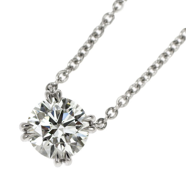 ハリーウィンストン Pt950 ダイヤモンド ペンダントネックレス 0.73ct F VS2 3EX ソリティア 《セルビー銀座店》【中古】