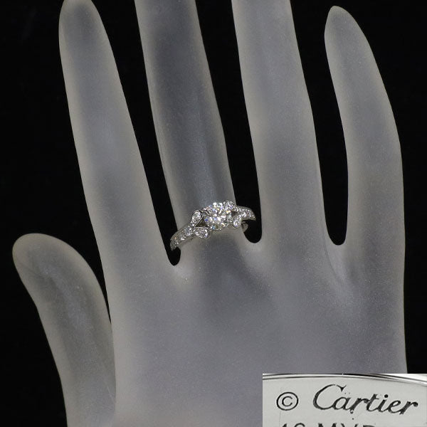 カルティエ Pt950 ダイヤモンド リング 0.70ct G VS2 3EX バレリーナ 46号
