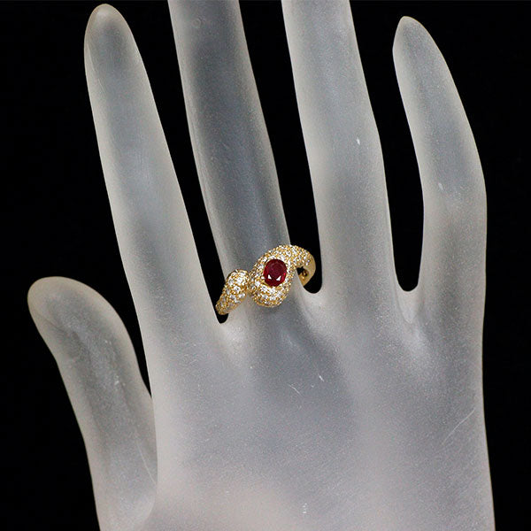 ミラショーン K18YG ルビー ダイヤモンド リング 0.40ct D0.60ct