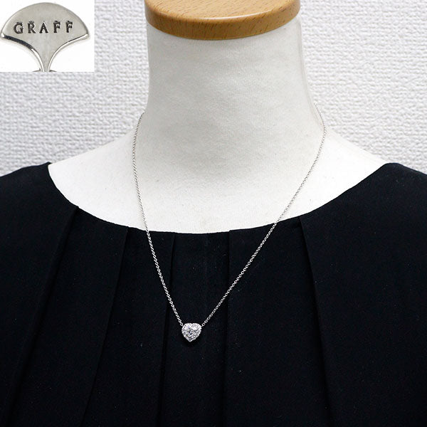 グラフ K18WG ハートシェイプ ダイヤモンド ペンダントネックレス 1.01