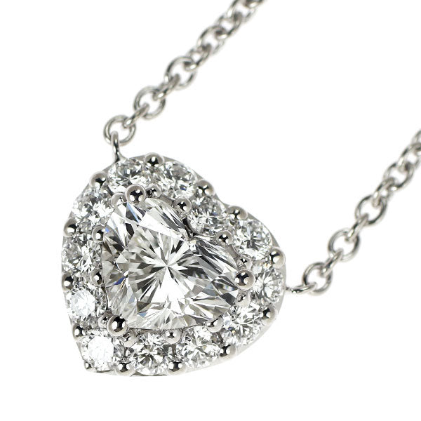 グラフ K18WG ハートシェイプ ダイヤモンド ペンダントネックレス 1.01ct F VS1 EX/EX アイコン