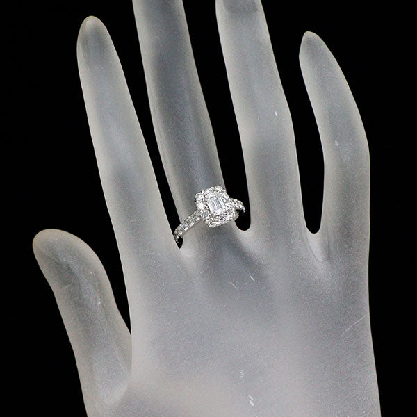 グラフ K18WG エメラルドカット ダイヤモンド リング 0.51ct D VS2 EX/VG アイコン 《セルビー銀座店》【中古】