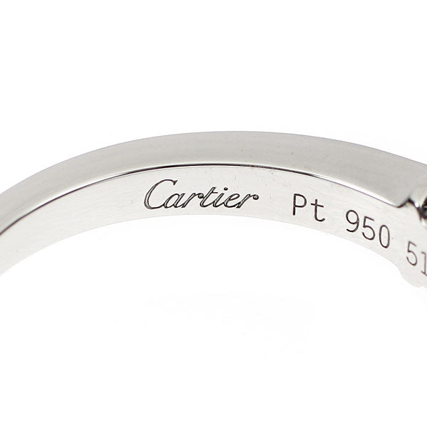 カルティエ Pt950 ダイヤモンド リング 0.24ct E VS2 VG デクラレーションダムール 51号