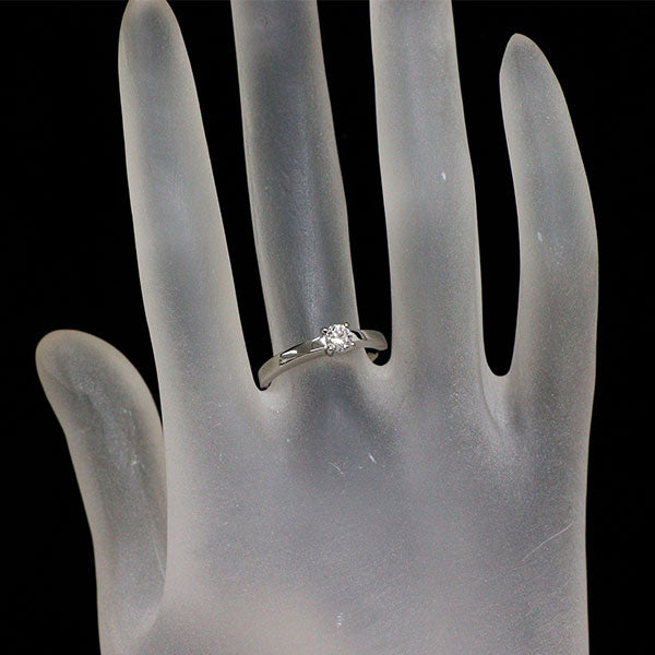 カルティエ Pt950 ダイヤモンド リング 0.24ct E VS2 VG デクラレーションダムール 51号