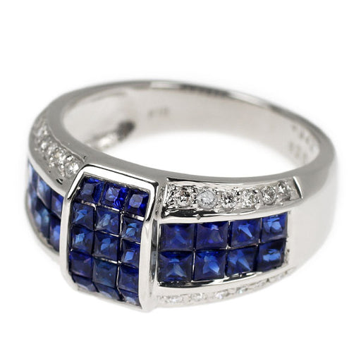 K18WG サファイア ダイヤモンド リング 2.00ct D0.22ct ミステリー 