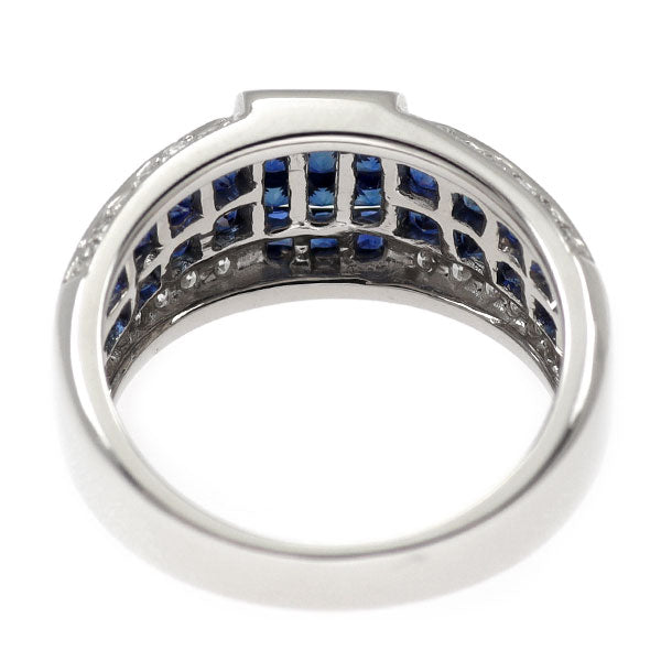 K18WG サファイア ダイヤモンド リング 2.00ct D0.22ct ミステリーセッティング