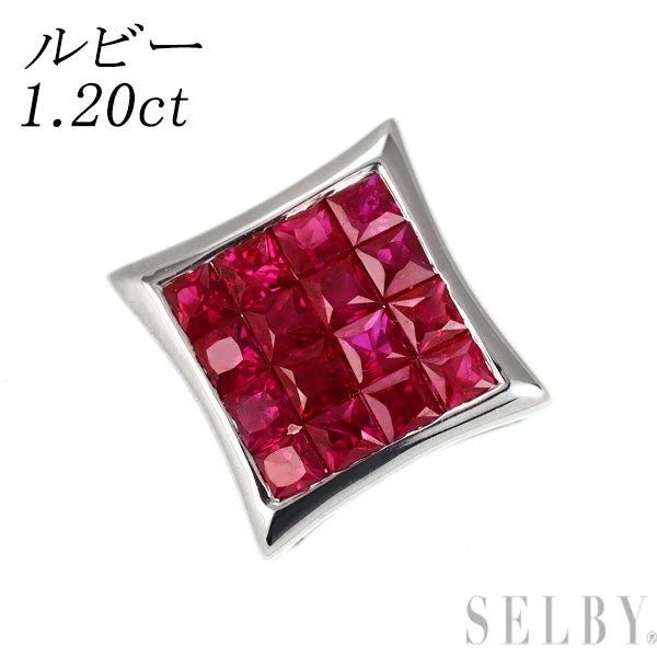 K18WG ルビー ペンダントトップ 1.20ct ミステリーセッティング