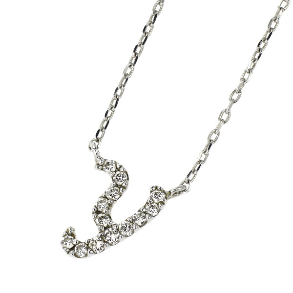 スタージュエリー K10WG ダイヤモンド ペンダントネックレス 0.03ct イニシャル「Y」