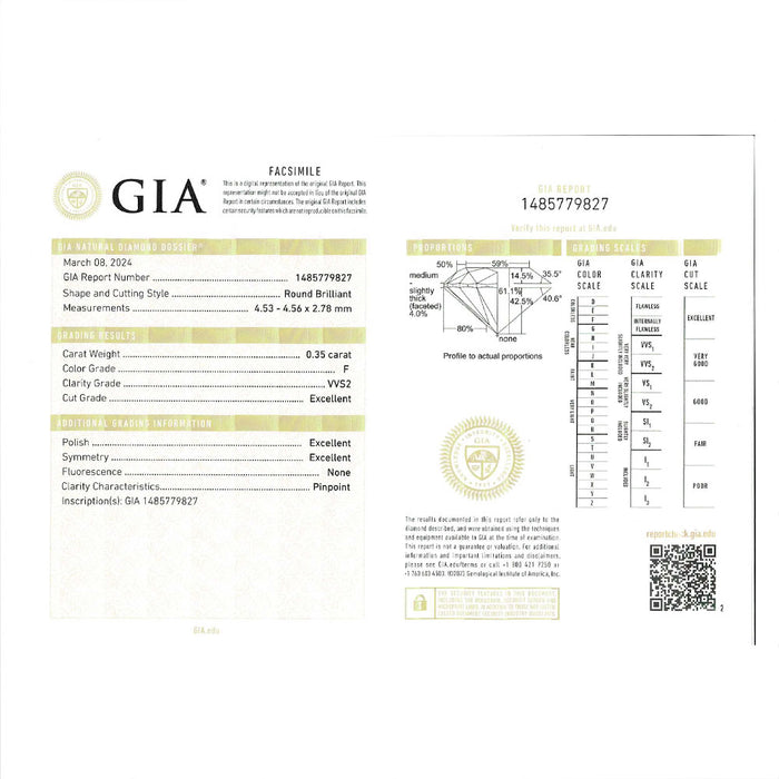 俄 Pt950 ダイヤモンド リング 0.35ct F VVS2 3EX 木洩日