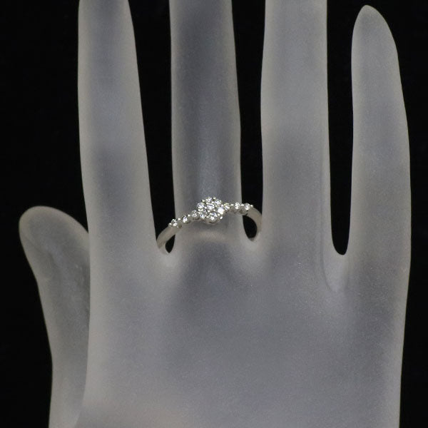 K10WG ダイヤモンド リング 0.24ct フラワー