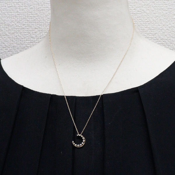 スタージュエリー K18YG ダイヤモンド ペンダントネックレス 0.21ct 月