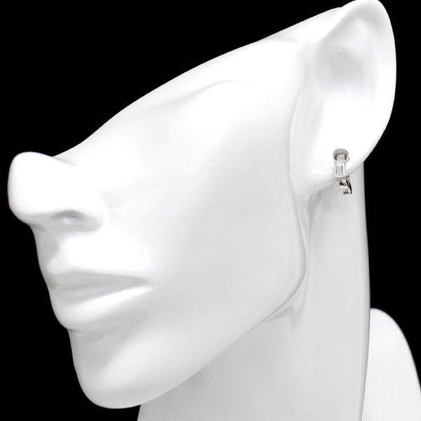 GSTV Pt950 エメラルドカット ダイヤモンド フープ イヤリング 0.60ct