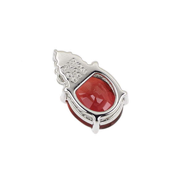 Pt950 非加熱 ピジョンブラッド ルビー ダイヤモンド ペンダントトップ 0.56ct D0.02ct