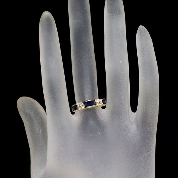 ミキモト K18YG サファイア ダイヤモンド リング 1.10ct D0.20ct