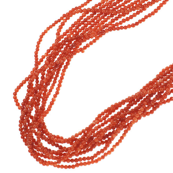 SV 珊瑚/サンゴ  ロング ネックレス 径約2.2mm 10連
