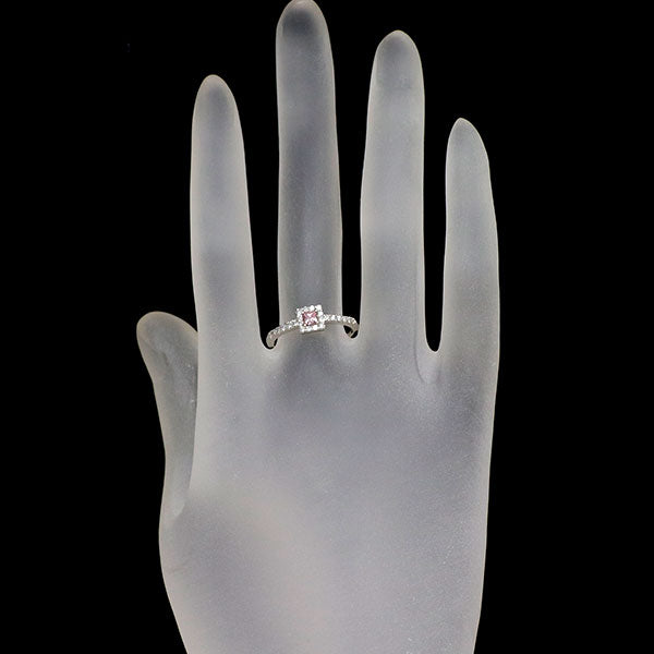 新品 希少 Pt950 天然インテンスピンク ダイヤモンド リング 0.130ct FIP VS2 D0.24ct 【エスコレ】