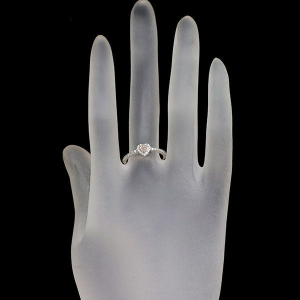 新品 希少 Pt950 ハートシェイプ 天然ピンク ダイヤモンド リング 0.208ct FLP SI2 D0.18ct 【エスコレ】