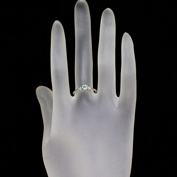 新品 希少 Pt950 パライバ トルマリン ダイヤモンド リング 0.285ct D0.03ct 【エスコレ】