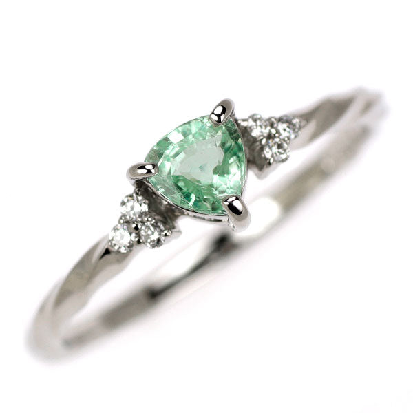 新品 希少 Pt950 パライバ トルマリン ダイヤモンド リング 0.285ct D0.03ct 【エスコレ】