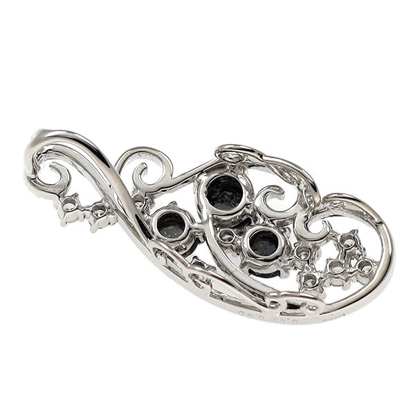 ブラックメッキ/ K18WG ブラックダイヤモンド ペンダントトップ 0.83ct D0.20ct
