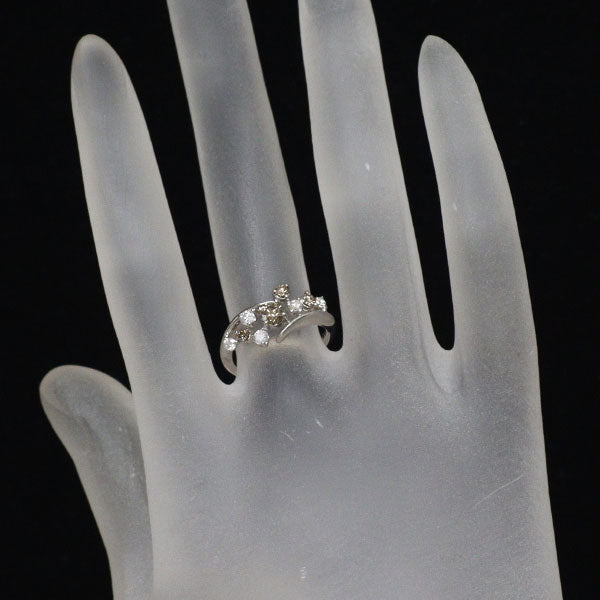 K18WG ブラウン/カラーレス ダイヤモンド リング 0.50ct