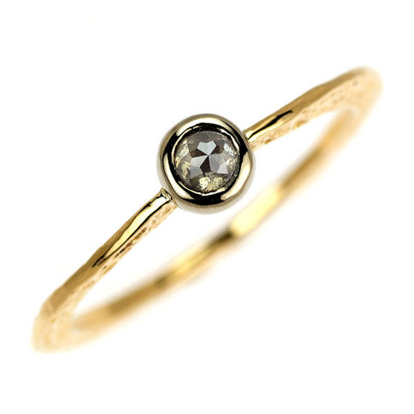 K18YG/WG ローズカット ダイヤモンド リング