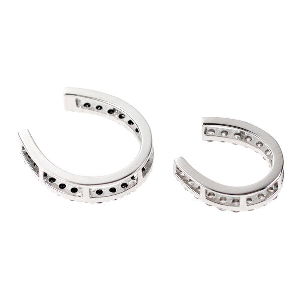 K18WG ブラック/カラーレス ダイヤモンド ペンダントトップ 0.28ct D0.22ct 馬蹄 リバーシブル セパレート