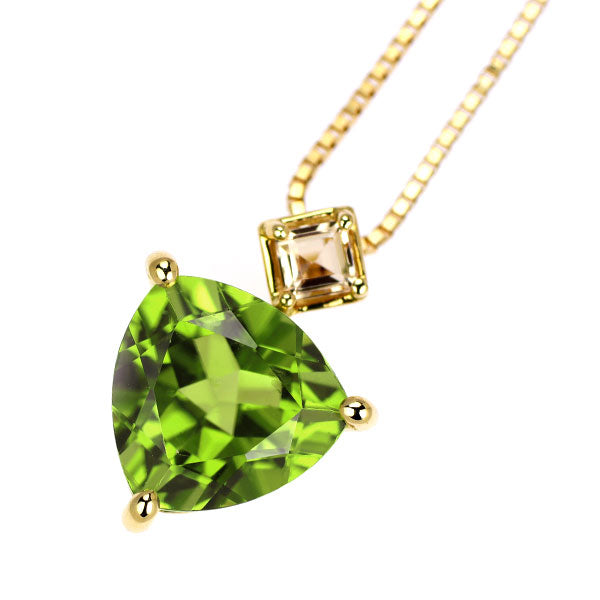 GSTV K18YG ペリドット トルマリン ペンダントネックレス 3.00ct T0.15ct