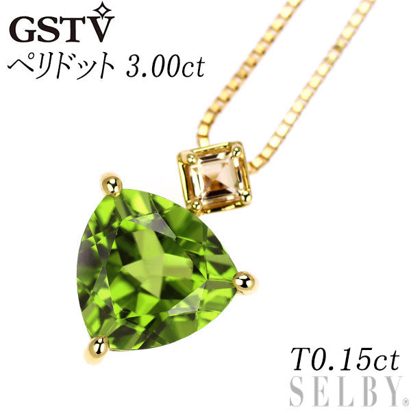 GSTV K18YG ペリドット トルマリン ペンダントネックレス 3.00ct T0.15ct