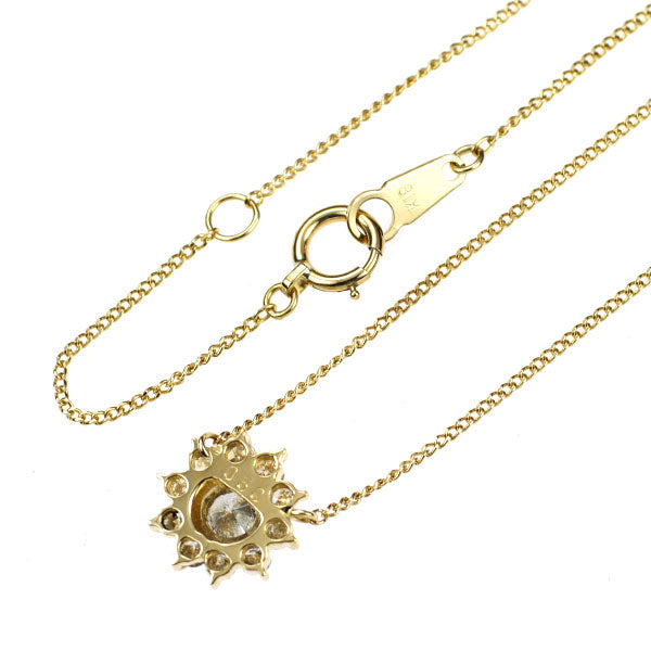 K18YG ダイヤモンド ペンダントネックレス 0.50ct フラワー