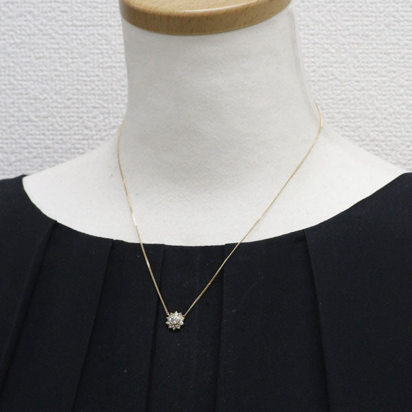 K18YG ダイヤモンド ペンダントネックレス 0.50ct フラワー