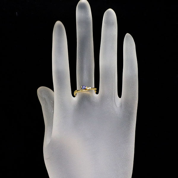K18YG タンザナイト ダイヤモンド リング D0.03ct