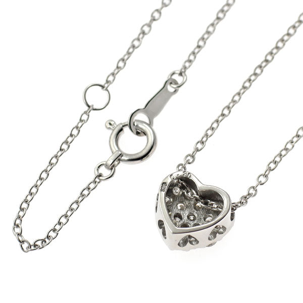 K18WG ダイヤモンド ペンダントネックレス 0.30ct ハート パヴェ