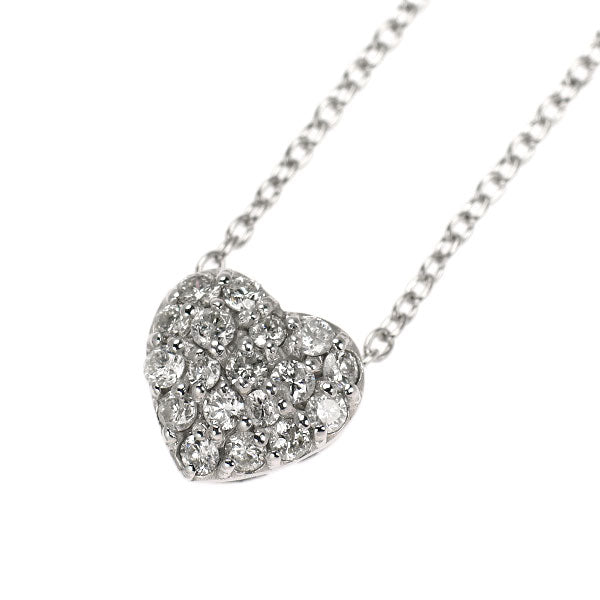 K18WG ダイヤモンド ペンダントネックレス 0.30ct ハート パヴェ
