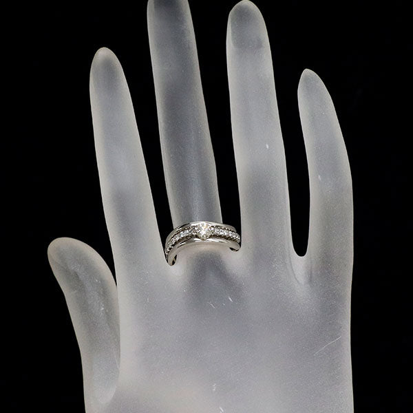 Pt900 ダイヤモンド リング 0.33ct D0.21ct