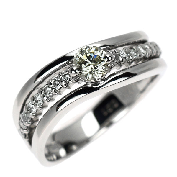 Pt900 ダイヤモンド リング 0.33ct D0.21ct