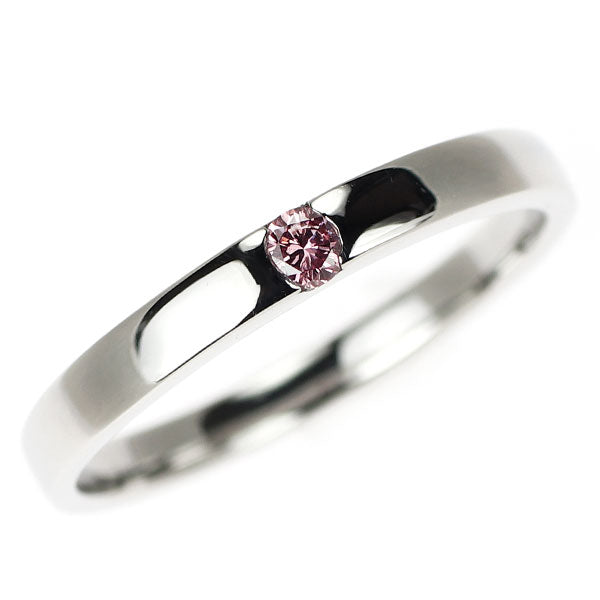 Pt900 天然ピンクダイヤモンド リング 0.06ct