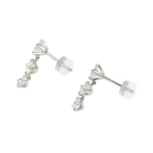 Pt900 ダイヤモンド ピアス 1.53ct スリーストーン