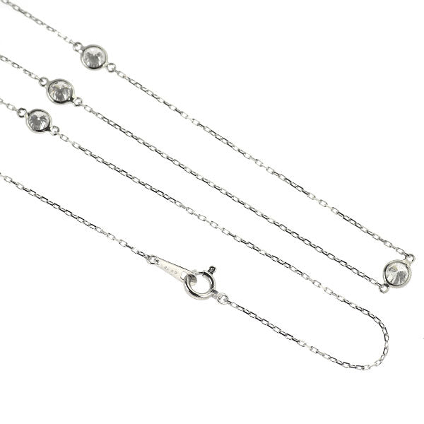 Pt850 ダイヤモンド ネックレス 2.00ct ロング ステーション 80cm
