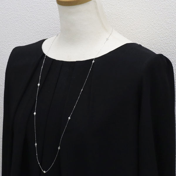 Pt850 ダイヤモンド ネックレス 2.00ct ロング ステーション 80cm