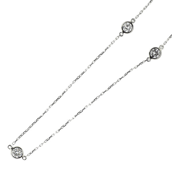 Pt850 ダイヤモンド ネックレス 2.00ct ロング ステーション 80cm