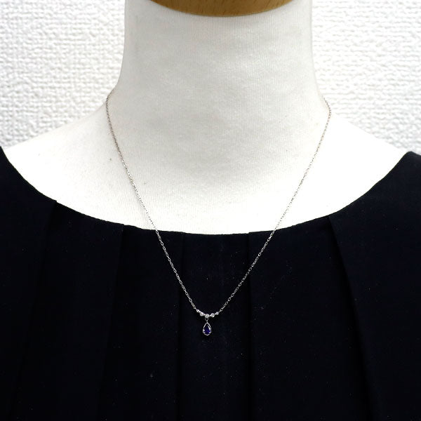 Pt900/ Pt850 サファイア ダイヤモンド ペンダントネックレス 0.29ct D0.09ct