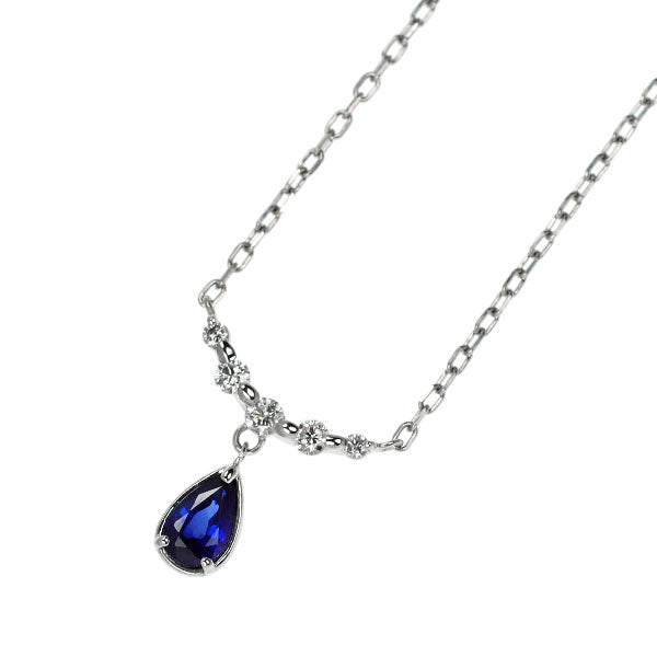 Pt900/ Pt850 サファイア ダイヤモンド ペンダントネックレス 0.29ct D0.09ct