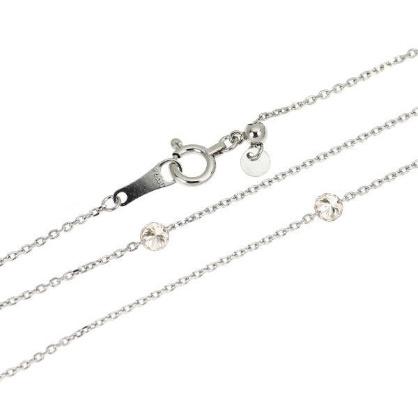 Pt850 ストリングホール ダイヤモンド ロングステーション ネックレス 1.00ct 85cm