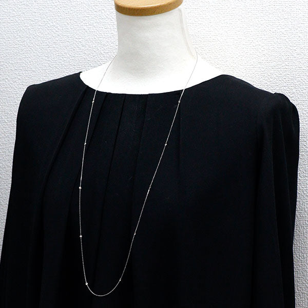 Pt850 ストリングホール ダイヤモンド ロングステーション ネックレス 1.00ct 85cm
