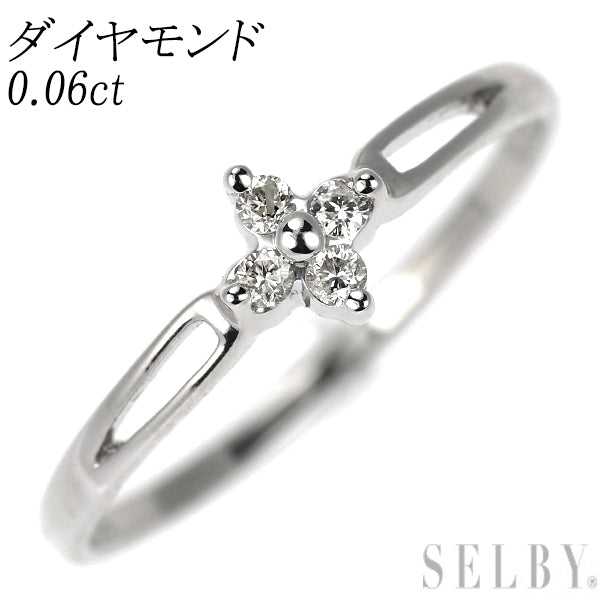 K10WG ダイヤモンド リング 0.06ct