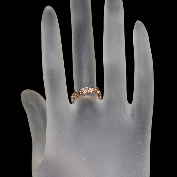 組曲 K10PG ダイヤモンド リング 0.04ct フラワー — セルビー