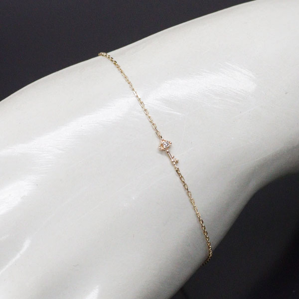 ノジェス K10YG ダイヤモンド ブレスレット 0.01ct 鍵モチーフ