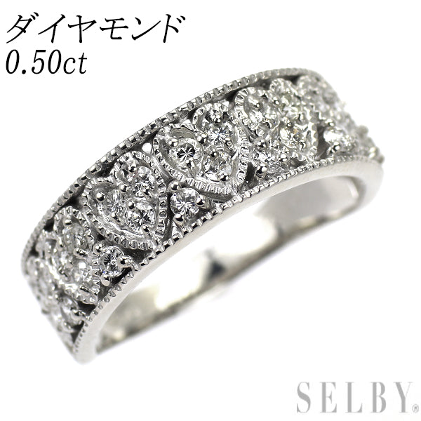 K18WG ダイヤモンド リング 0.50ct ハート