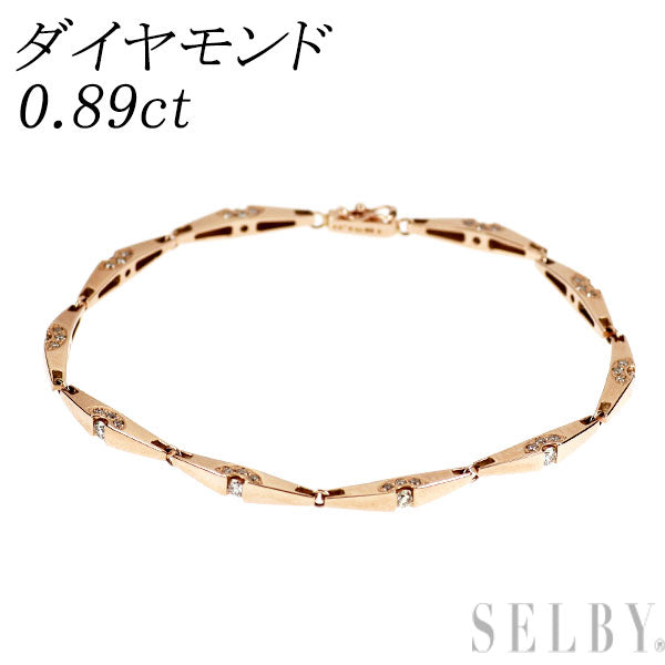 K18PG ダイヤモンド ブレスレット 0.89ct